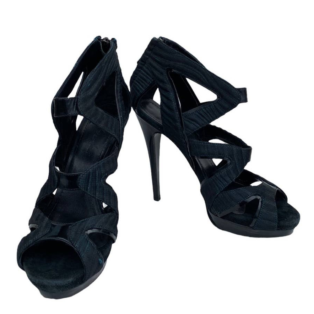 Aperlai Womens Black Green Cutout Peep Toe Heeled Platform Sandals Size …